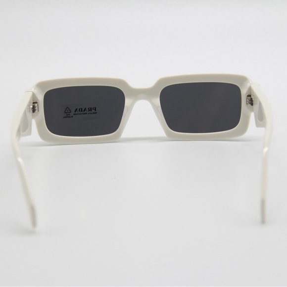 NEW PRADA WHITE SQUTE FRAME UNISEX SUNGLASSES PRADA PR27ZS 17K08Z PR 27ZS - Picture 6 of 11